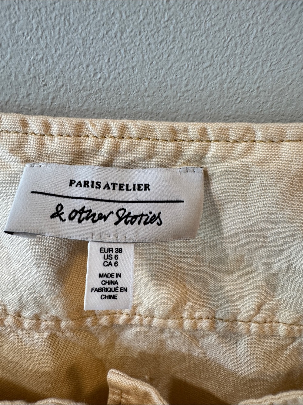 & Other Stories Cream Square-Neck Button Front Linen Blend Top - Picture 5 of 5